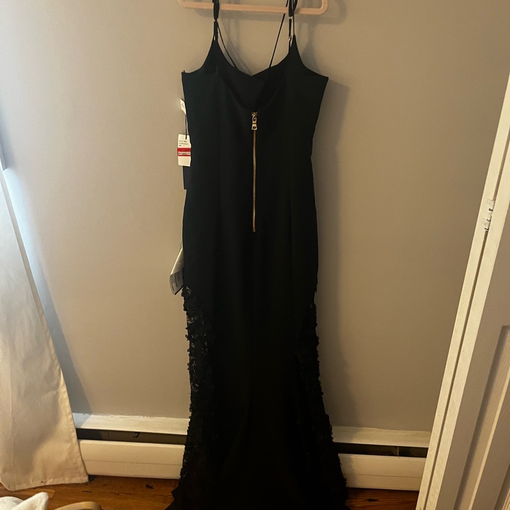 Beautiful black gown with lace side details